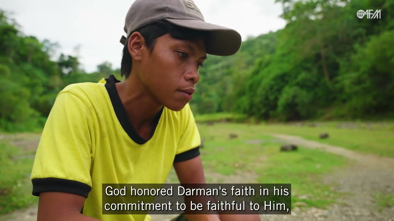 An angel protects a new Christian from evil spirits